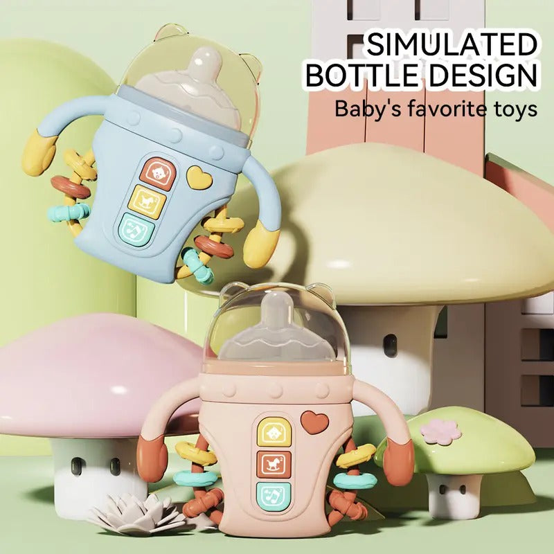 Fidtoy Comfort Bottle Baby Sensory Toy with Lights, Music and Teether | Soothing Learning Toy for Infants 6-24 Months