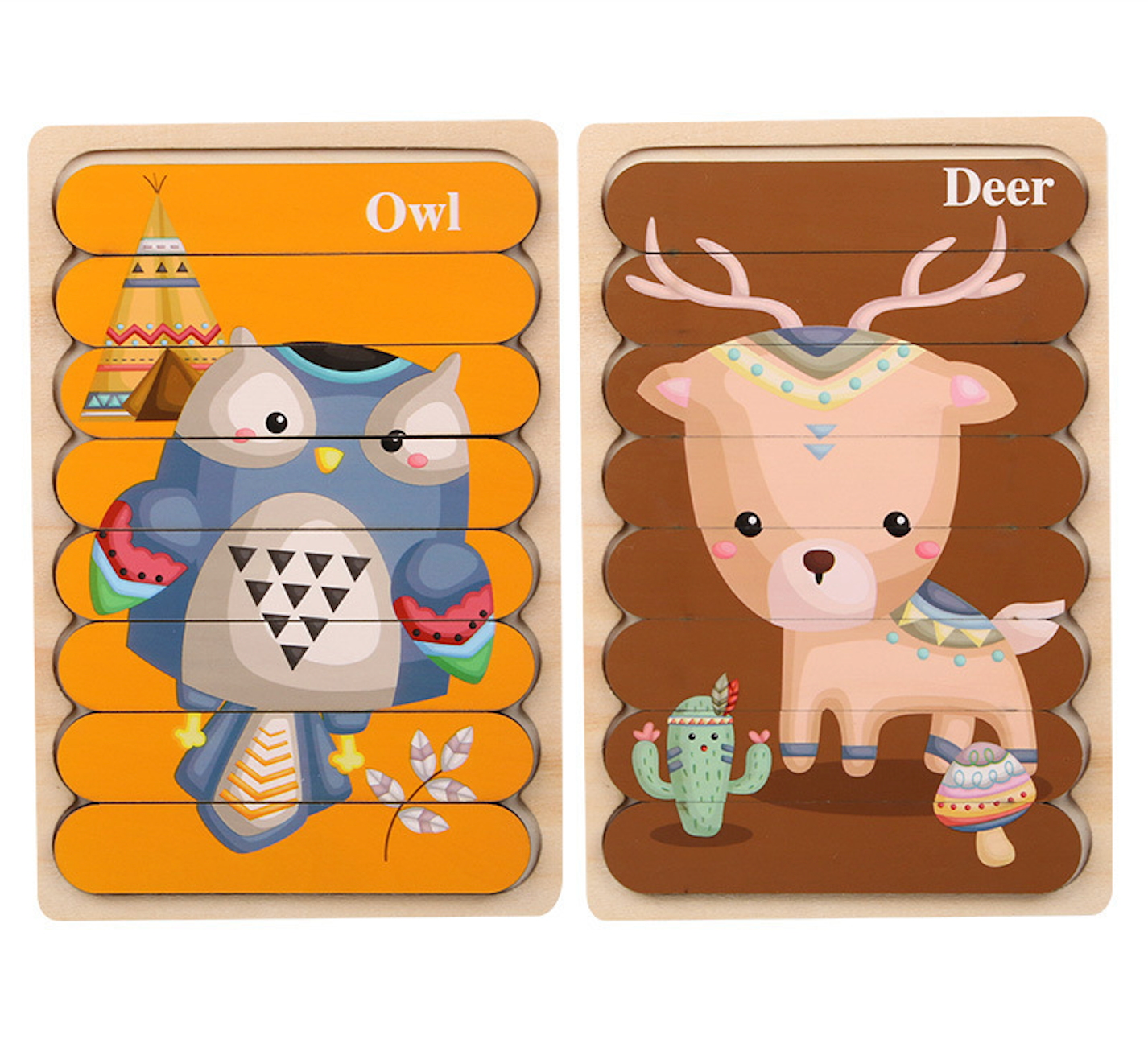 Ensembles de puzzles à retourner Montessori (Lot de 2)