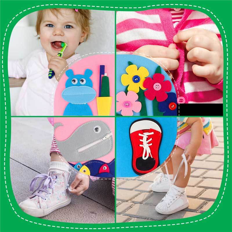 Fidtoy Montessori Busy Book for Toddlers | 12 Activities Quiet Sensory Learning Toy