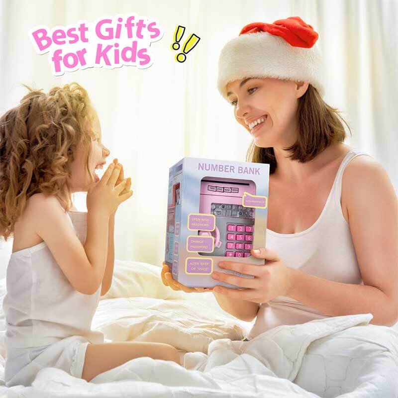 Fidtoy Cute Piggy Bank for Girls | Educational Mini ATM Toy for Kids to Learn Saving at Home