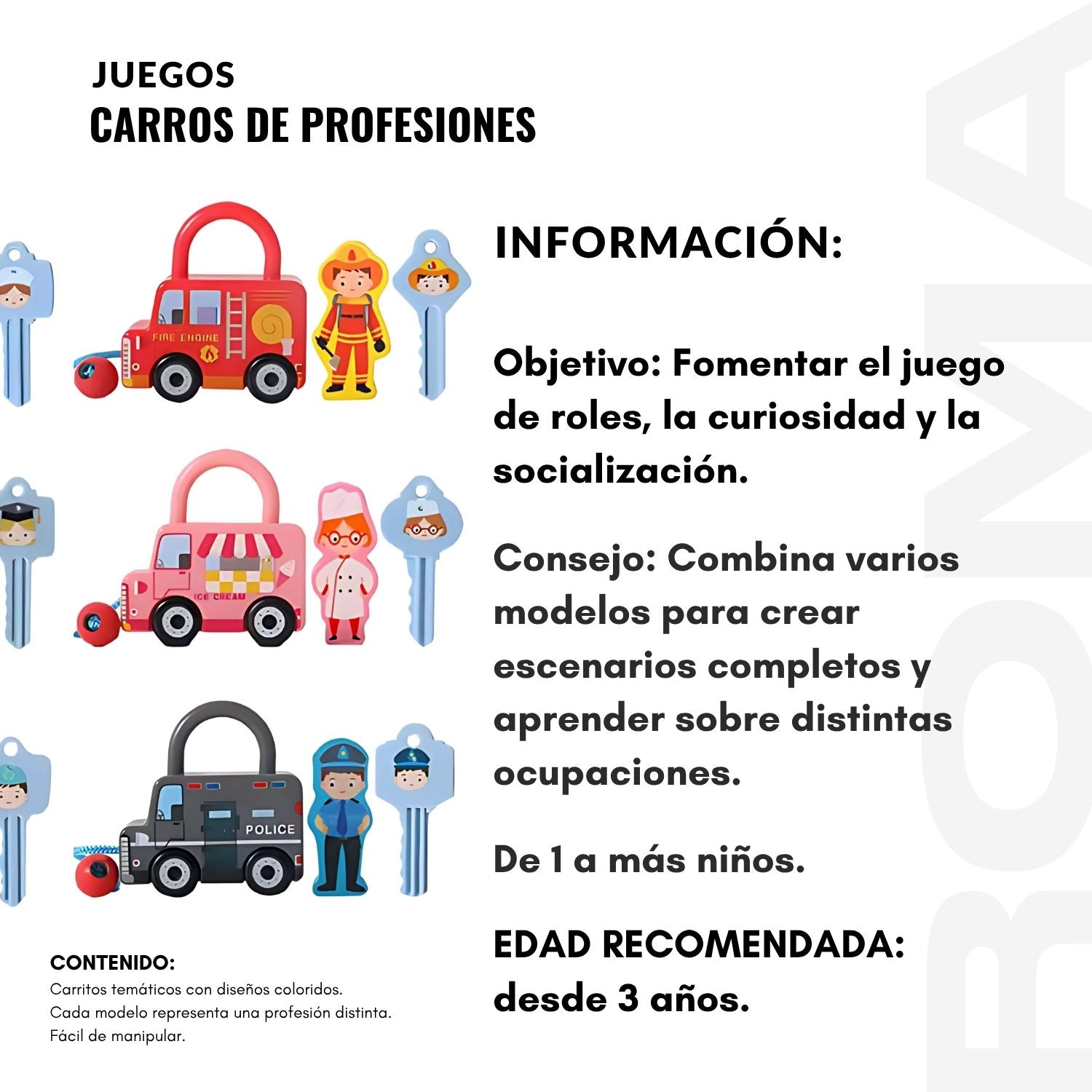 VOITURES DIDACTIQUES DES MÉTIERS - JEU ÉDUCATIF