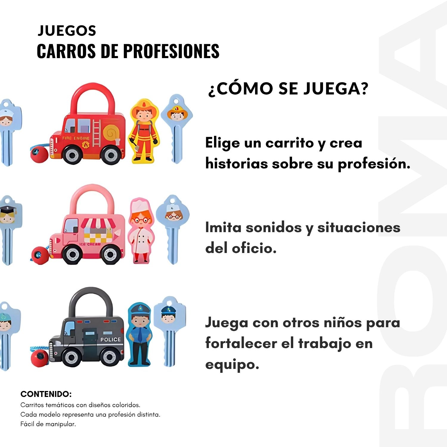 VOITURES DIDACTIQUES DES MÉTIERS - JEU ÉDUCATIF