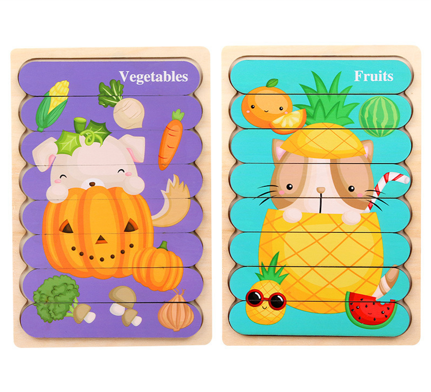 Ensembles de puzzles à retourner Montessori (Lot de 2)