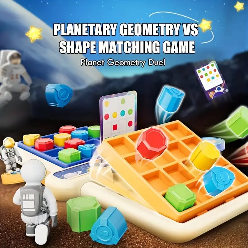 Fidtoy Planet Geometry Shape Matching Game Multiplayer Challenge Space Theme Pattern Matching Board Game for Kids Ages 3+