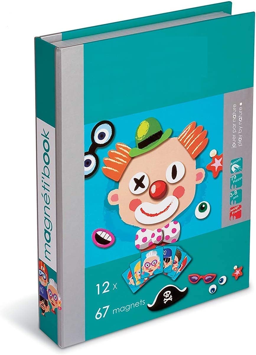 Fidtoy Magnetic Puzzle Book for Kids with 67 Magnets & 12 Design Cards – Funny Face Matching Travel Toy for Ages 3+