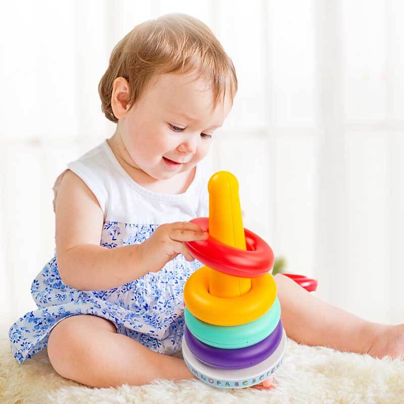 Fidtoy Baby Stacking Ring Toy Sensory Development Learning Toy