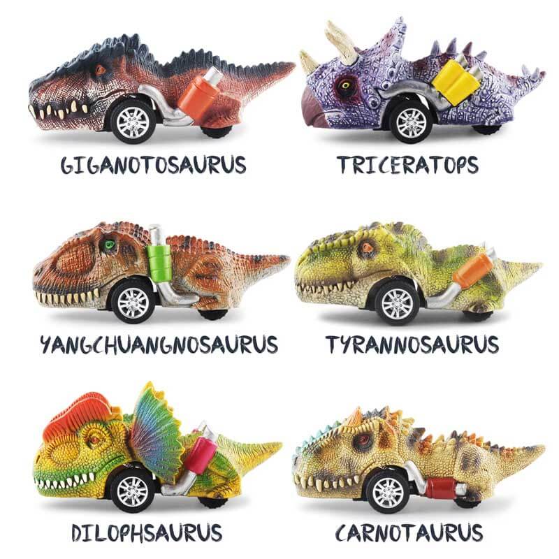 Fidtoy Dinosaur Toy Cars for Kids Pull Back Car Toy Set Racing Toys for 3 4 5 Year Old Boys Toddlers Dinosaur Playset Gift