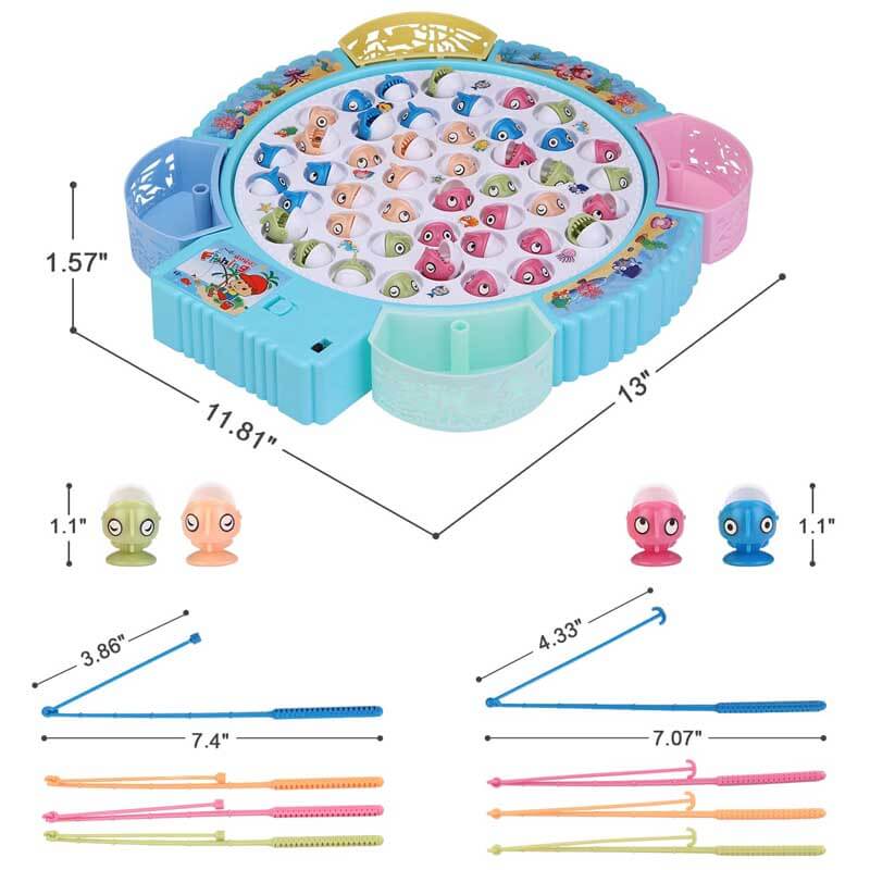 Fidtoy Fishing Game Toy Set Rotating Board Multiplayer Kids Game