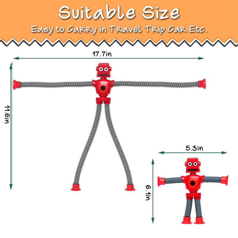Jouet Girafe Télescopique Ventouse Fidtoy - Jouet Sensoriel avec Lumières LED et Tubes Rétractables