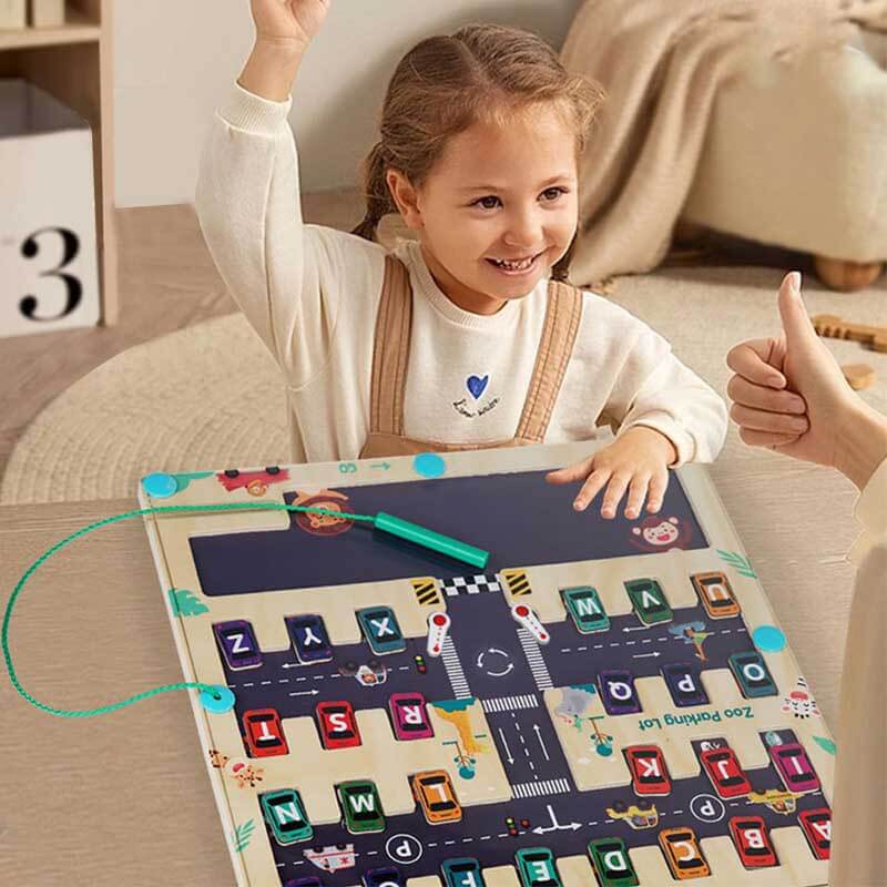 Fidtoy Magnetic Alphabet Maze Letter Puzzle – Preschool Learning & Fine Motor Development Toy