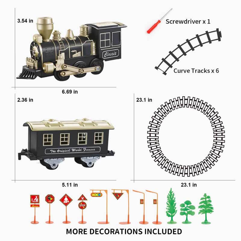 Fidtoy Electric Train Set Toy with Track Lights Sound for Kids
