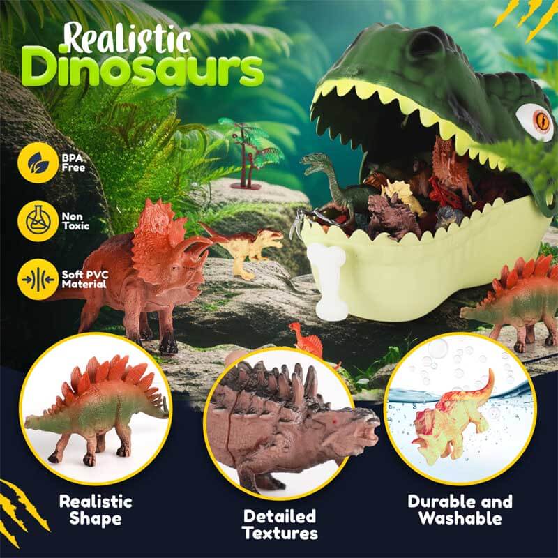 Fidtoy Dinosaur Toy Playset 45 Piece Dino World Figures Set