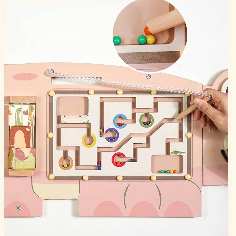 Fidtoy Tableau d'activités mural en bois – Jouet d'apprentissage multisensoriel Montessori pour tout-petits