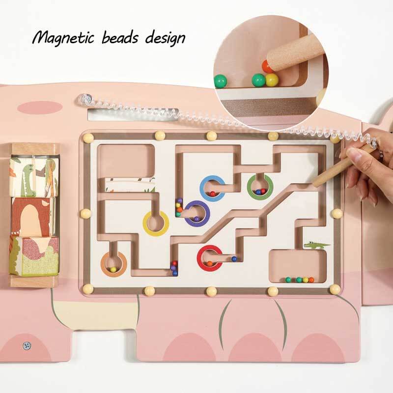 Fidtoy Tableau d'activités mural en bois – Jouet d'apprentissage multisensoriel Montessori pour tout-petits