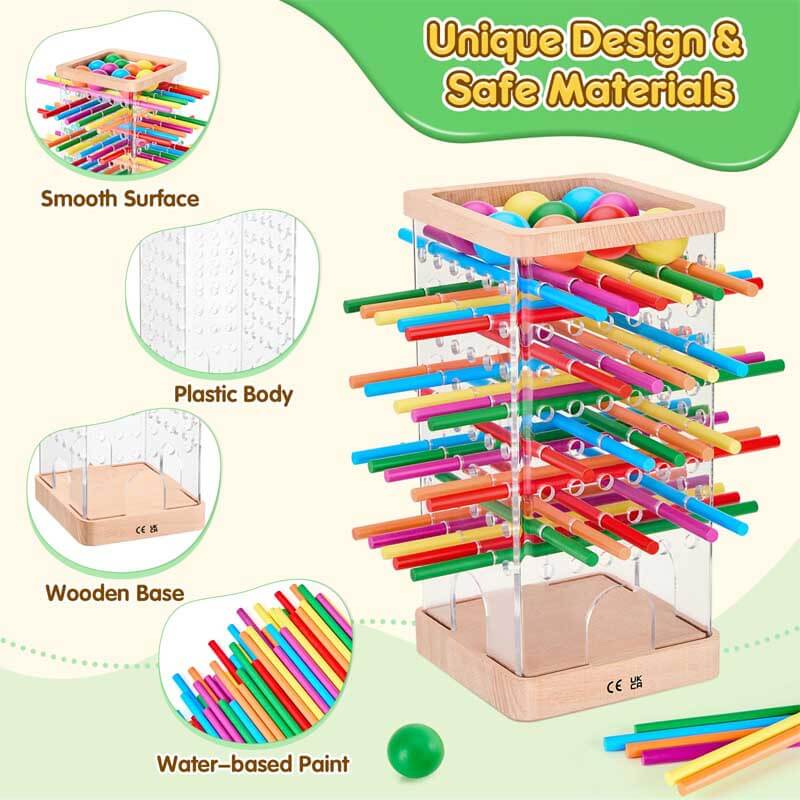 Fidtoy Montessori Wooden Board Game for Kids 3+ Educational Counting & Strategy Toy