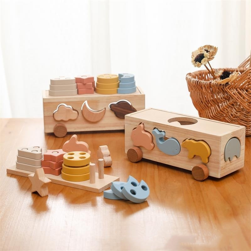 Jouets de Puzzle Multifonctionnels en Bois pour l'Éveil des Enfants | Apprentissage et Jeu Sensoriel Adaptés à l'Autisme