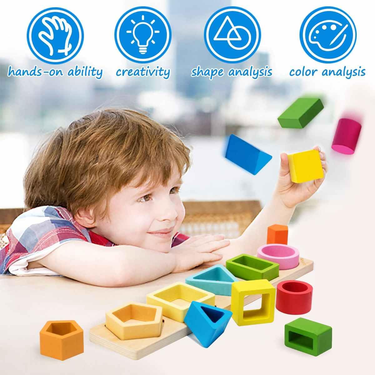 Clasificador de Madera de Colores y Formas