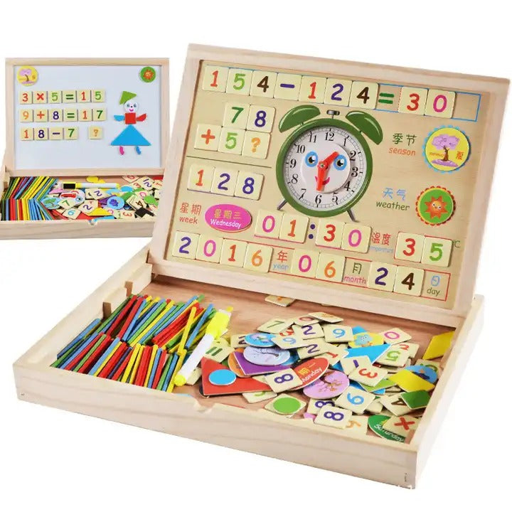 Tablette de puzzle magnétique 2-en-1 pour l'apprentissage de l'arithmétique - 000