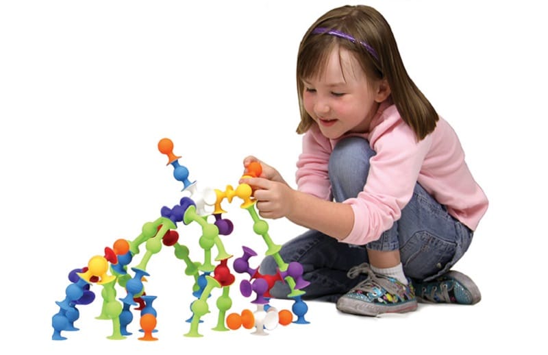 Fidtoy 36 Pièces Ventouses Blocs de Construction Sensoriels, Jouet de Bain à Ventouses Colorées, Jouet de Tri et d'Empilage de Motricité Fine pour les 2-6 Ans