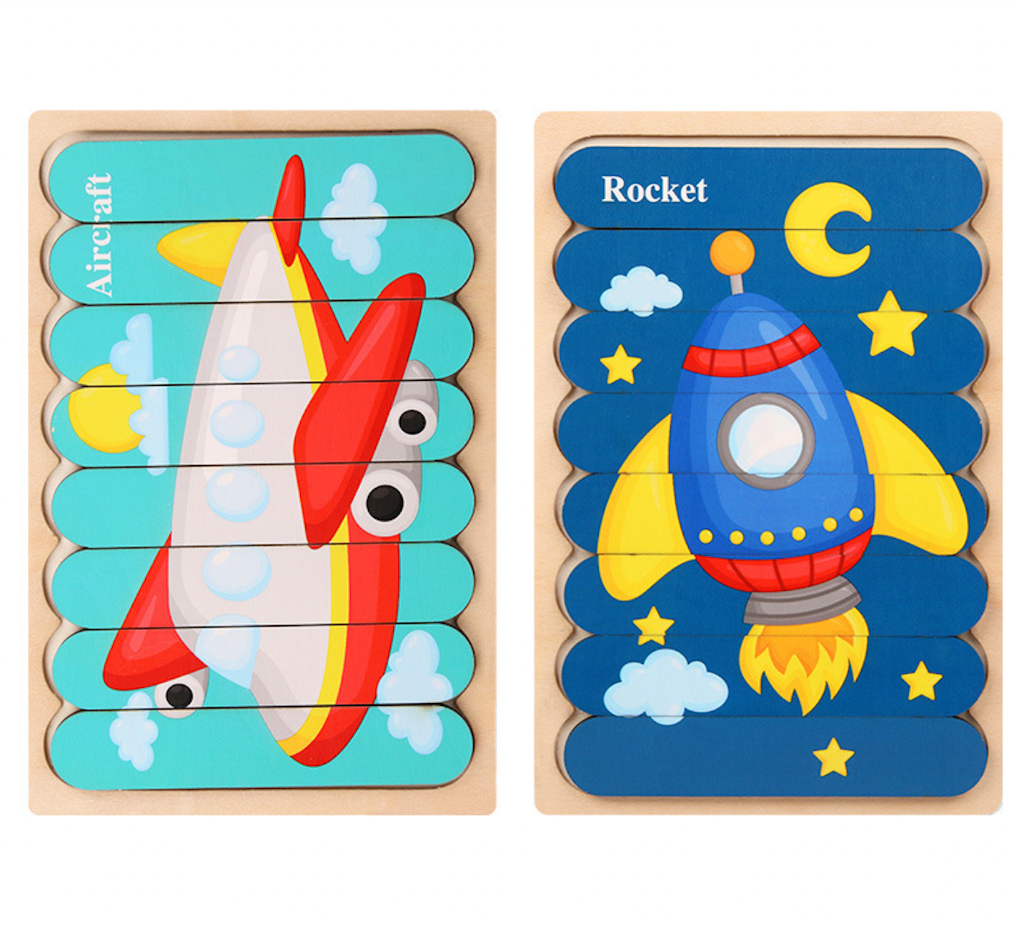 Ensembles de puzzles à retourner Montessori (Lot de 2)
