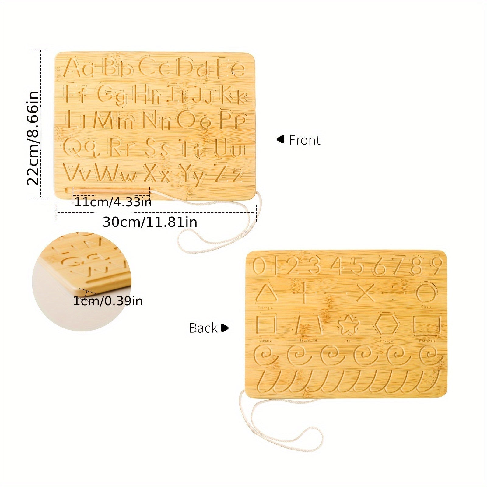Fidtoy Tableau d'apprentissage en bois avec lettres et chiffres | Jouet d'apprentissage et de comptage Montessori pour enfants de 3 ans et plus