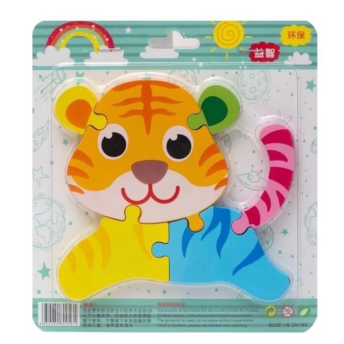 Fidtoy Puzzle 3D Mignon Animal - Modèle Aléatoire, Puzzle en Bois pour Tout-petits, Compétences Spatiales Préscolaires et Jouet d'apprentissage Précoce pour les 2-6 Ans