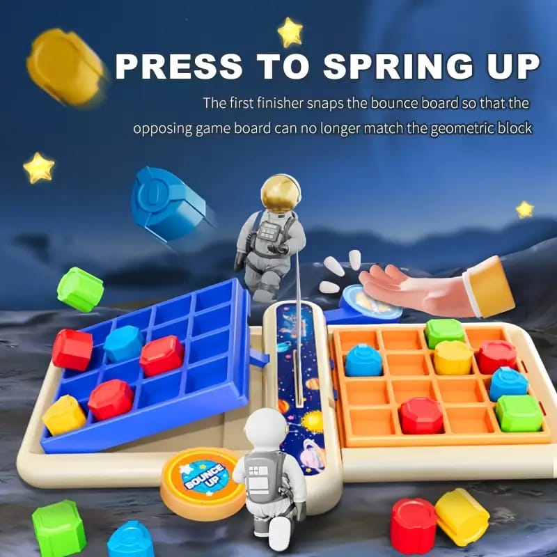 Fidtoy Planet Geometry Shape Matching Game Multiplayer Challenge Space Theme Pattern Matching Board Game for Kids Ages 3+