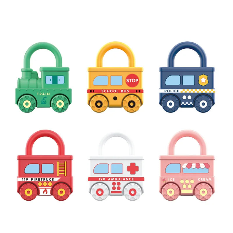 Fidtoy Unlock Train Team – Locomotive Multiple Wagons avec Cadenas pour Enfants