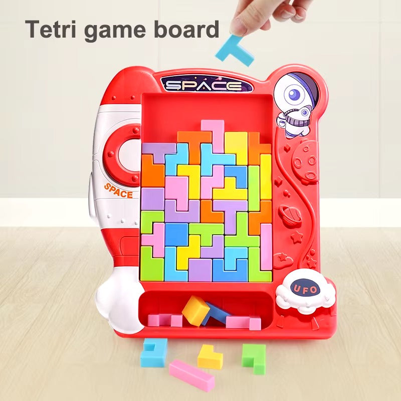 Fidtoy Tetris Blocks Challenge Game for Kids 51 Piece Spatial Puzzle Board Toy Age 4-12