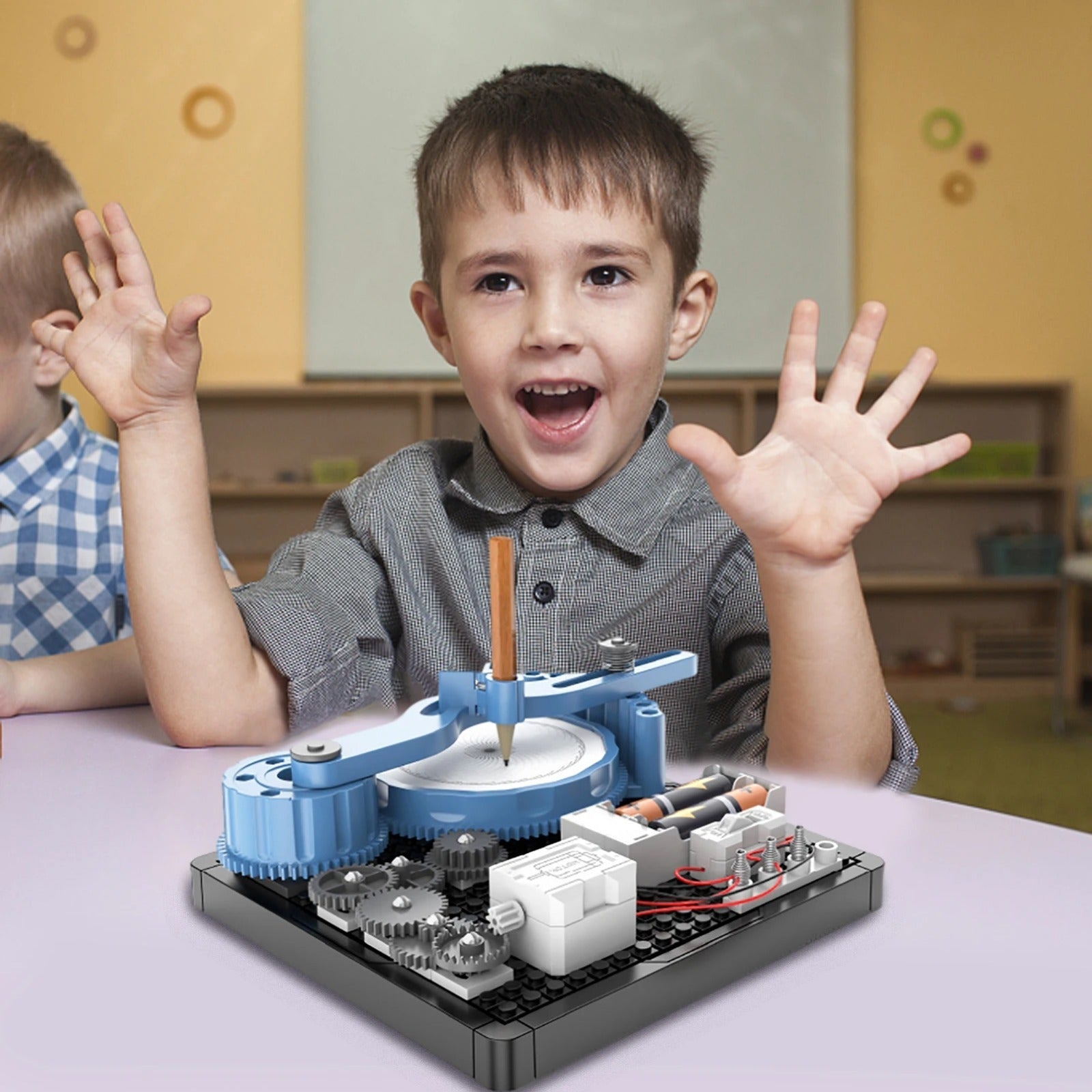 Fidtoy STEAM Electronics Exploration Circuit Machinery-Painting Kit for Kids Ages 8+, Plastic DIY Circuit Drawing Toy with Gears, Components and 48 Pattern Projects