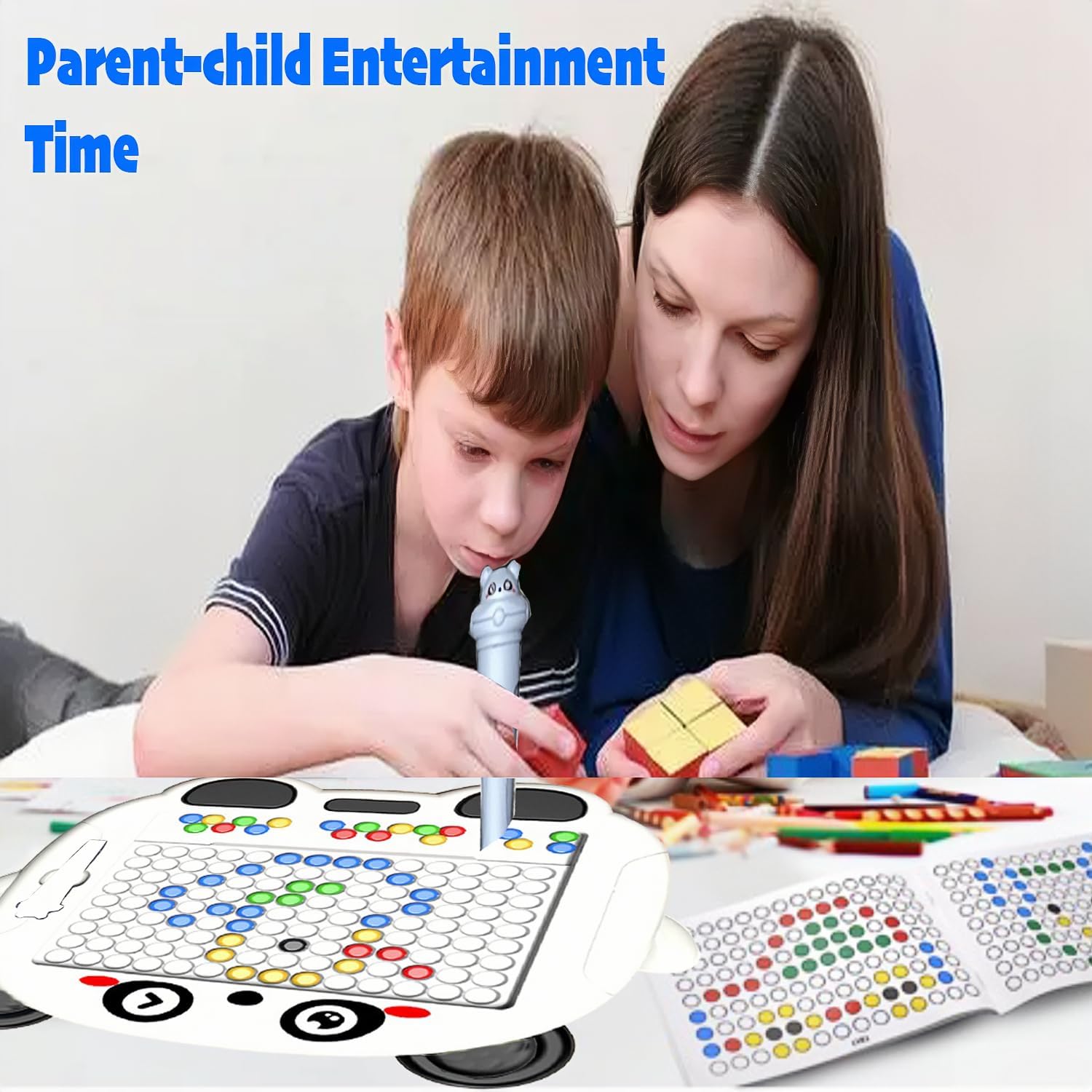 Fidtoy Panda Magnetic Drawing Bead Tablet Plastic Mess Free Magnetic Bead Drawing Board for Kids Ages 3+