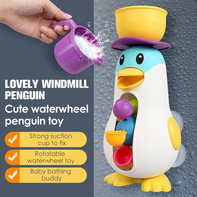 Fun Waterwheel Penguin Bath Toy - 010