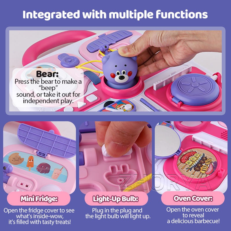 Fidtoy Multi-functional Cognitive Bear Busy Board for Toddlers Montessori Sensory Fine Motor Travel Toy Age 0-3