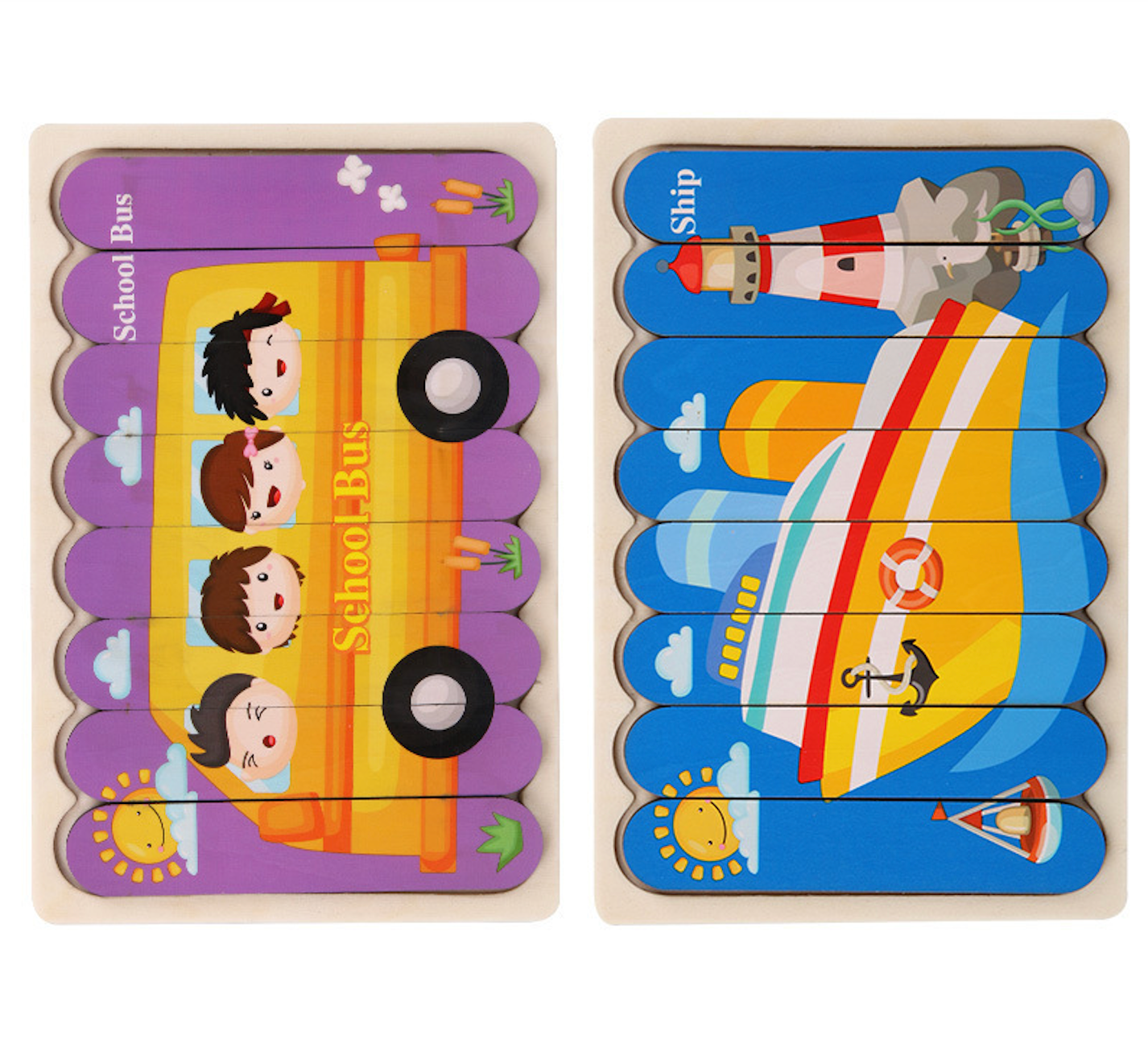 Ensembles de puzzles à retourner Montessori (Lot de 2)