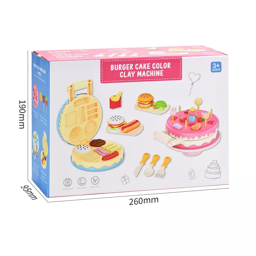 DIY Delicious Burger & Cake Clay Machine Set - 002