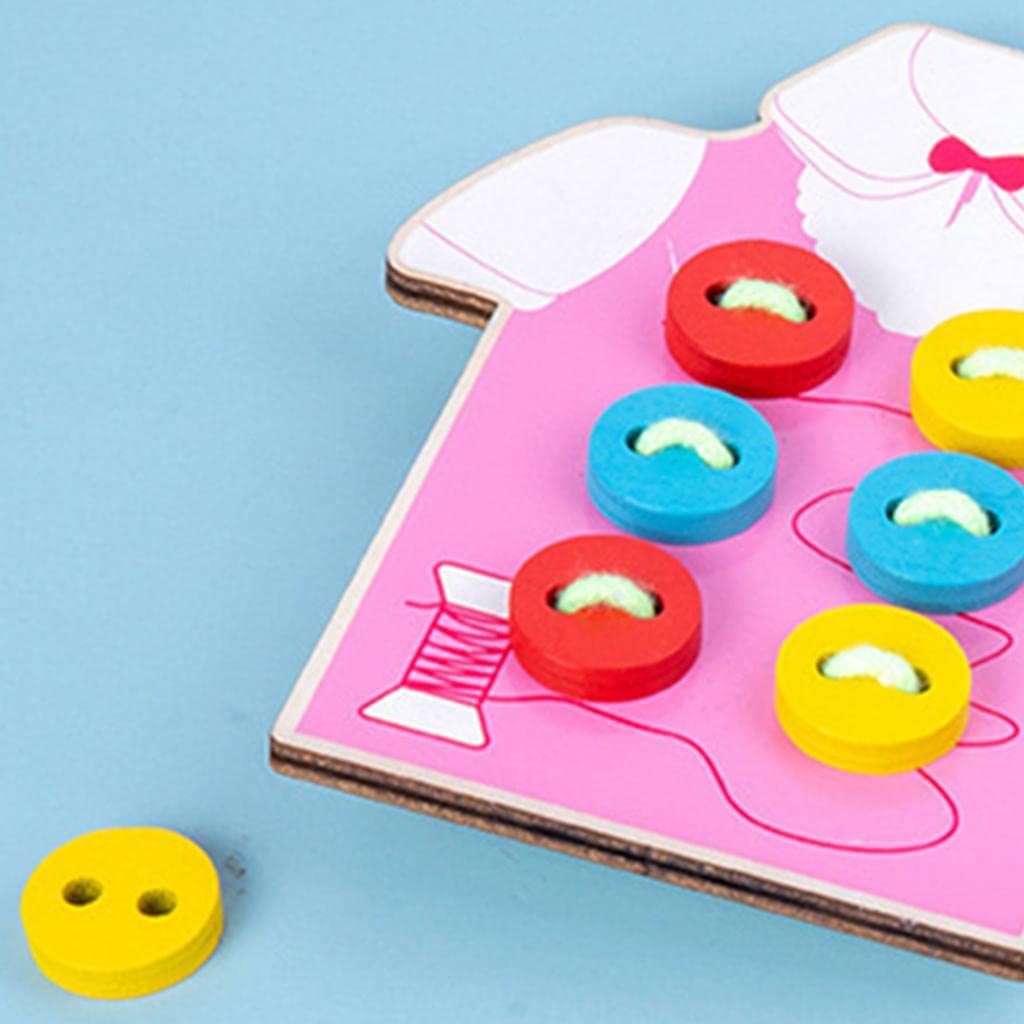 UJEAVETTE Montessori Jouets éducatifs Jouets à enfiler pour tout-petits Cadeaux Vêtements Rose