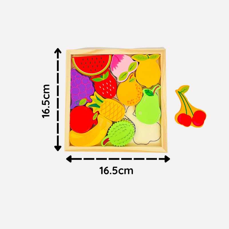 Fidtoy Wooden Tangram - Fruits Educational Toy for Toddlers Montessori Math and Shape Learning