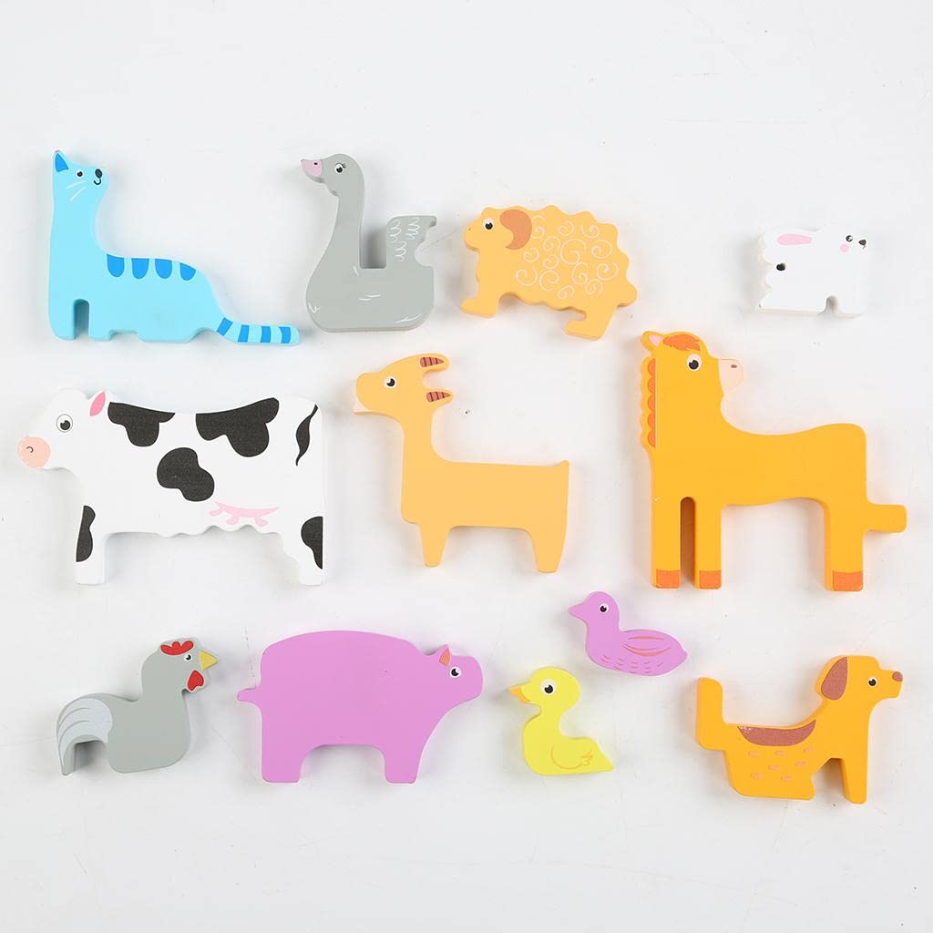Fidtoy Farm Animal Tangram – Montessori Wooden Puzzle for Toddlers