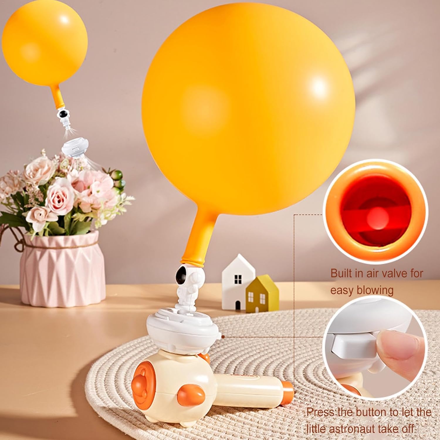 Fidtoy 3 in 1 Blower Floating Balloon Ball Activity Toy for Kids – Montessori Breathing Training Toy with Floating Ball, Balloon Launcher & Whistle Game for Ages 3+
