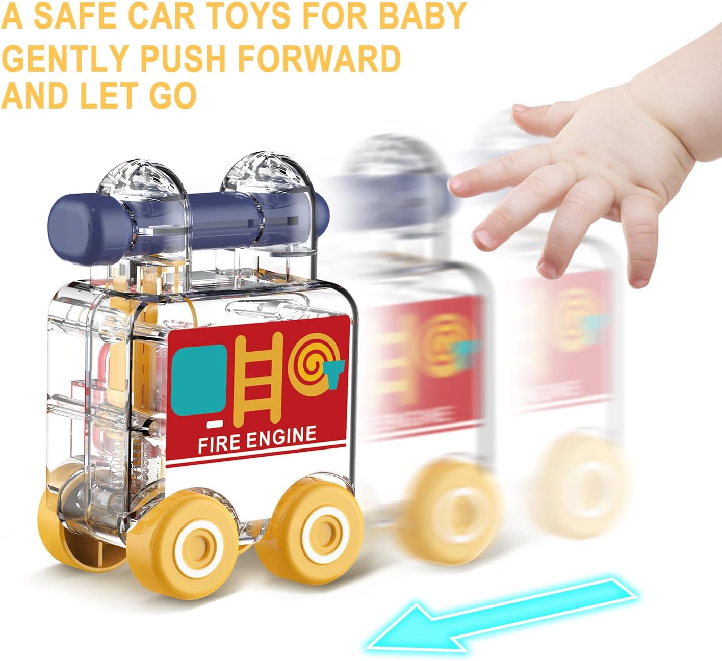 Fidtoy Transparent Transport and Shape Recognition Lock and Key Set 3 Pieces | Plastic Vehicle Unlocking Toy, Color Matching Cars, Fine Motor Skills, Shape Recognition & Pretend Rescue Play Age 3+