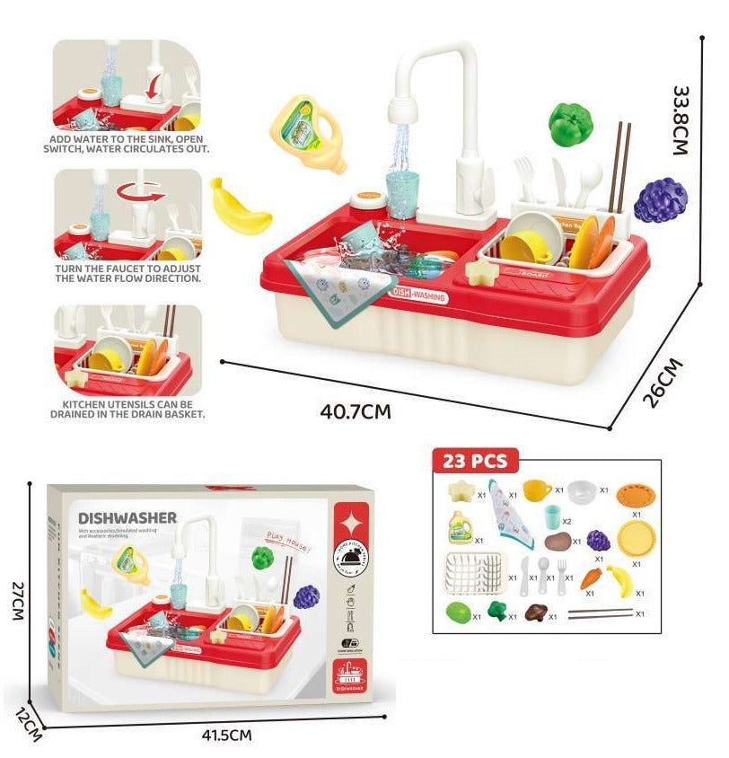 Lave-Vaisselle Évier de Cuisine Jeu d'Imitation 23 pièces - 768