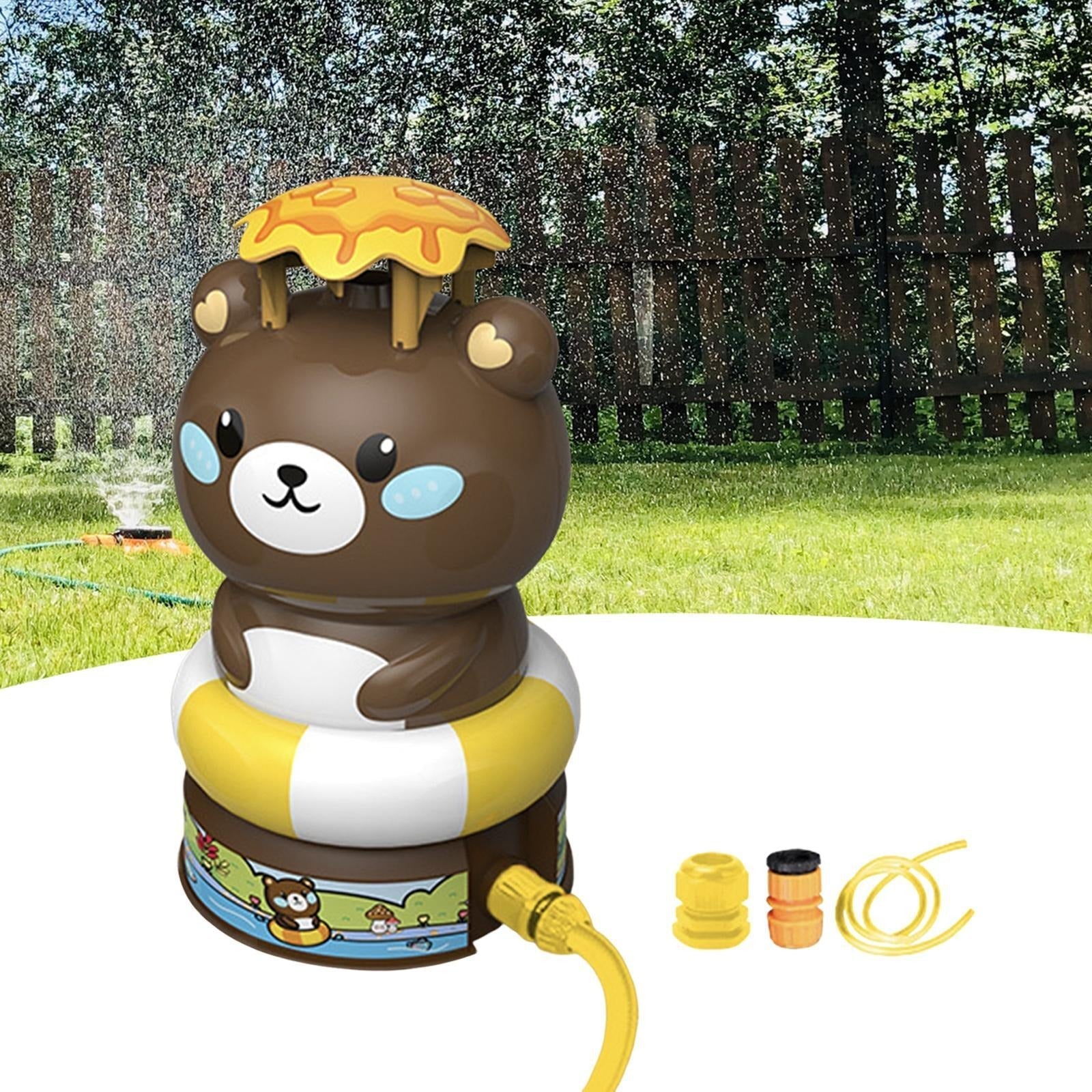 Fidtoy Outdoor Water Rotating Rocket Sprinkler Fountain Set Plastic Backyard Rocket Water Sprinkler Toy for Kids Ages 2-6