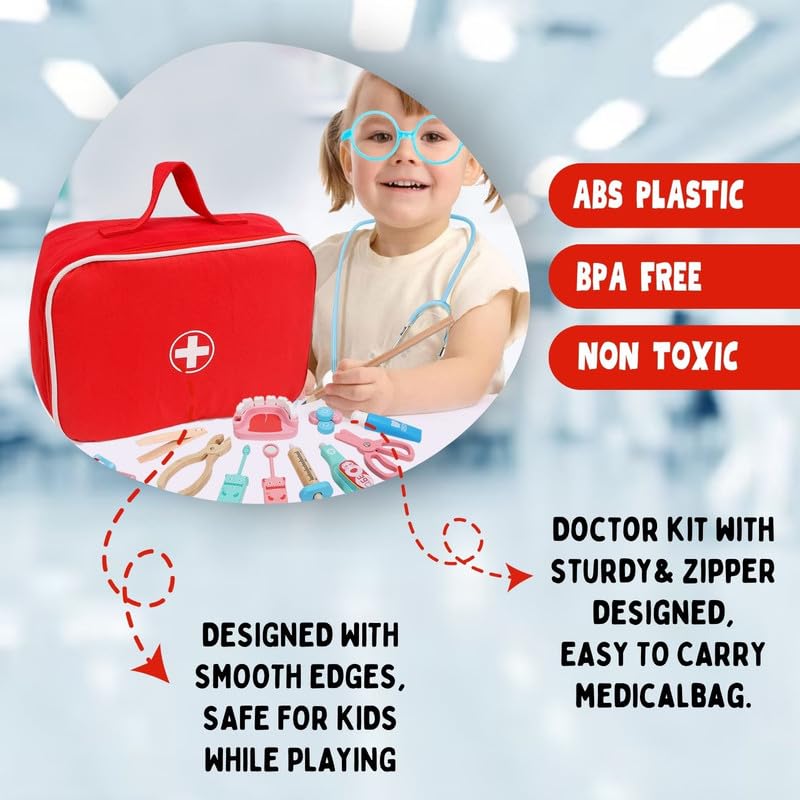 Fidtoy Kids Doctor Kit Pretend Play Medical Toy Set for Toddlers