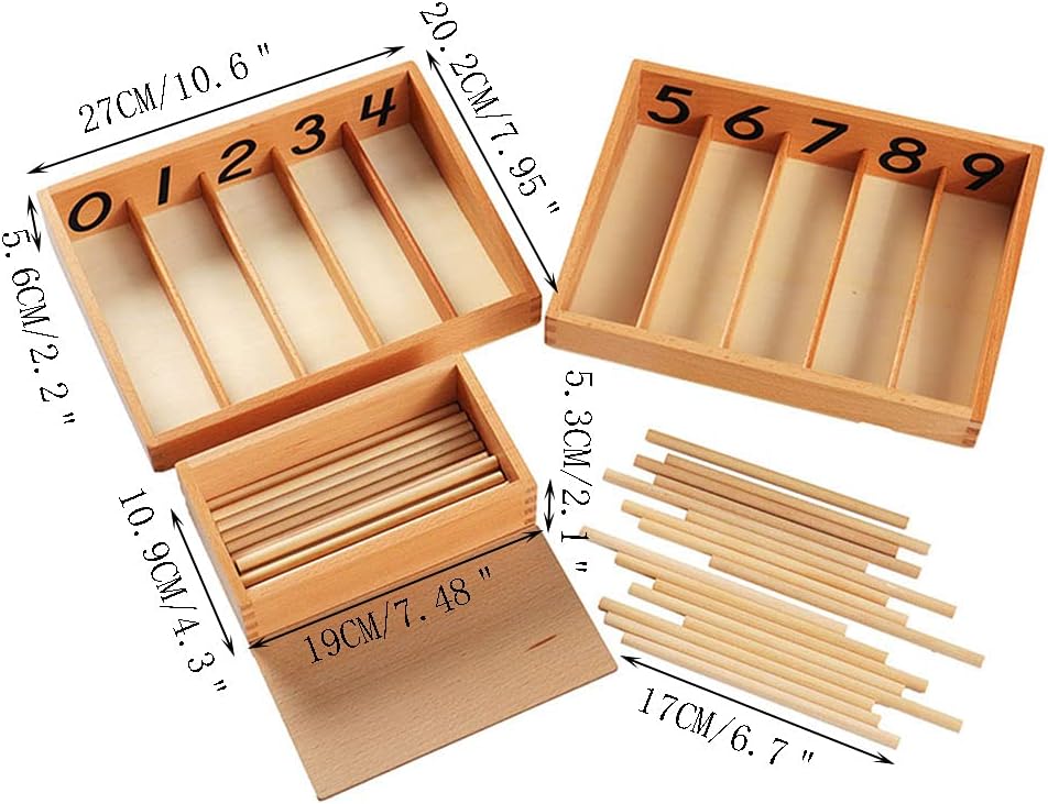 Fidtoy Montessori Spindle Box Counting Toy for Early Math