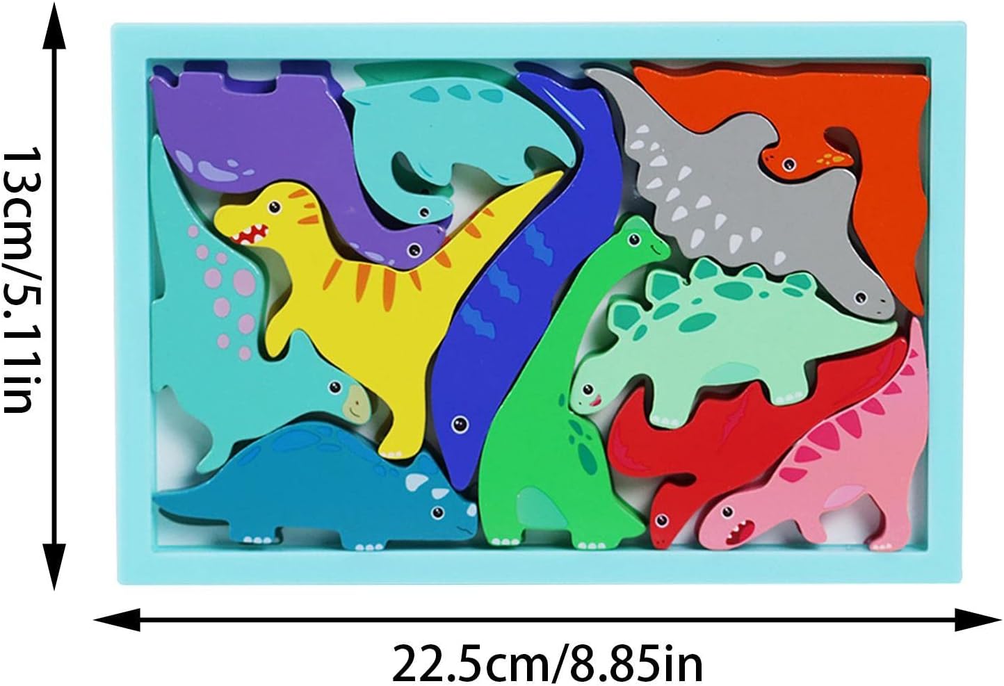 Fidtoy 3D Puzzle Dinosaures à Assembler Modèle Aléatoire, Puzzle Animal Préhistorique en Bois, Jouet de Motricité Fine et de Raisonnement Spatial pour Enfets de 2 à 6 Ans