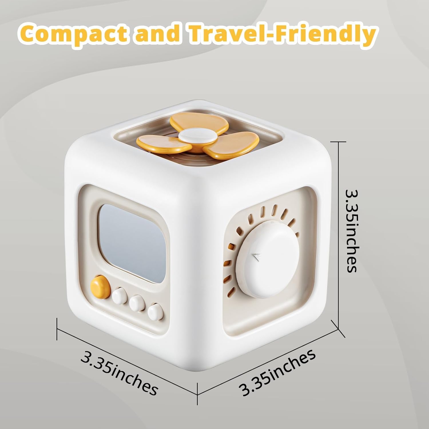 Fidtoy 6-in-1 Montessori Busy Cube for Toddlers – Portable Sensory Activity Cube with Buttons, Gears, Textures, Fine Motor Play, and Travel Learning