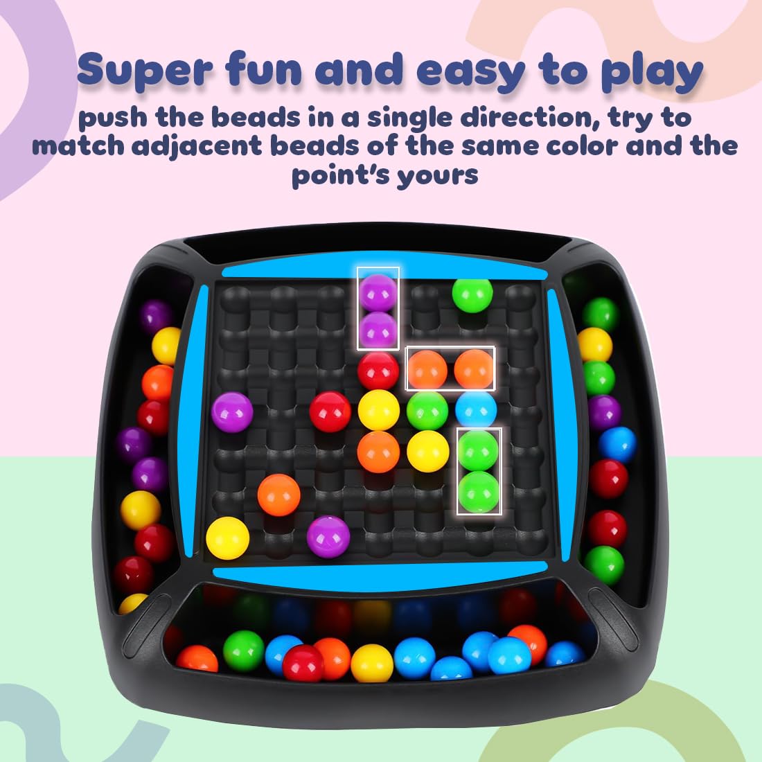 Fidtoy Colorful Ball Candy Crush Challenge Family Game for Kids Color Matching Puzzle Board Game