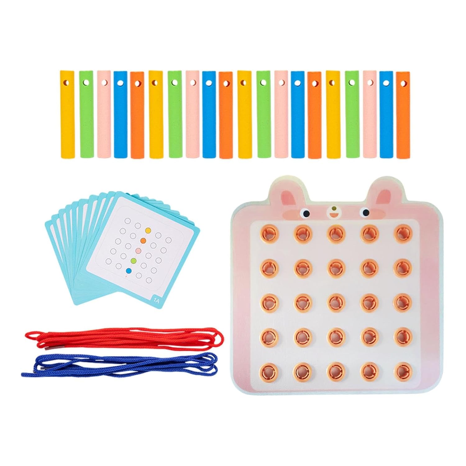 BNF Lacet laçage Jeu de cartes Jouet de voyage pour voiture Âge 3 4 5 6 Avion RabbitBaby | Jouets pour bébé | Jouets de développement pour bébé | Cube de compétences de base de la vie 1