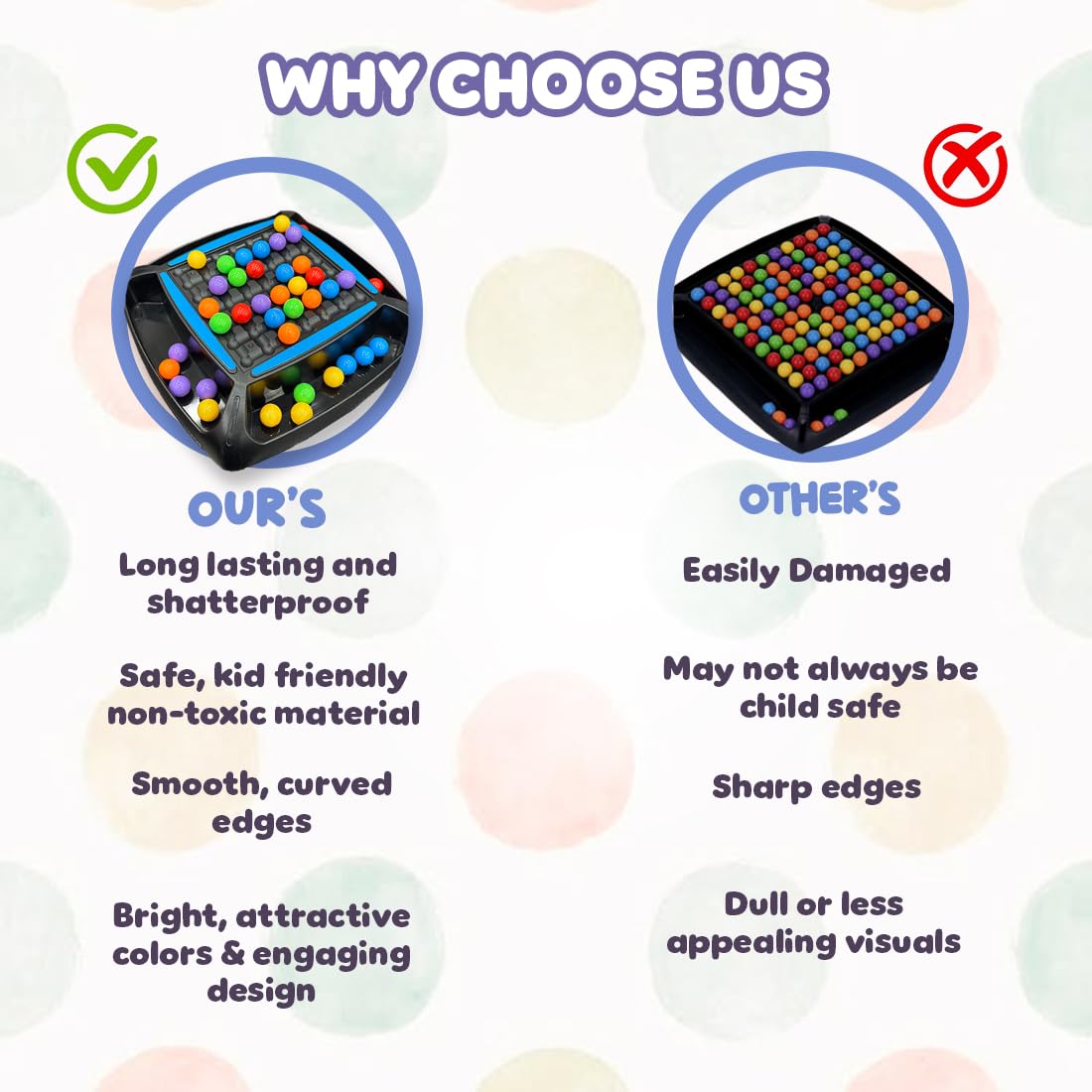 Fidtoy Colorful Ball Candy Crush Challenge Family Game for Kids Color Matching Puzzle Board Game