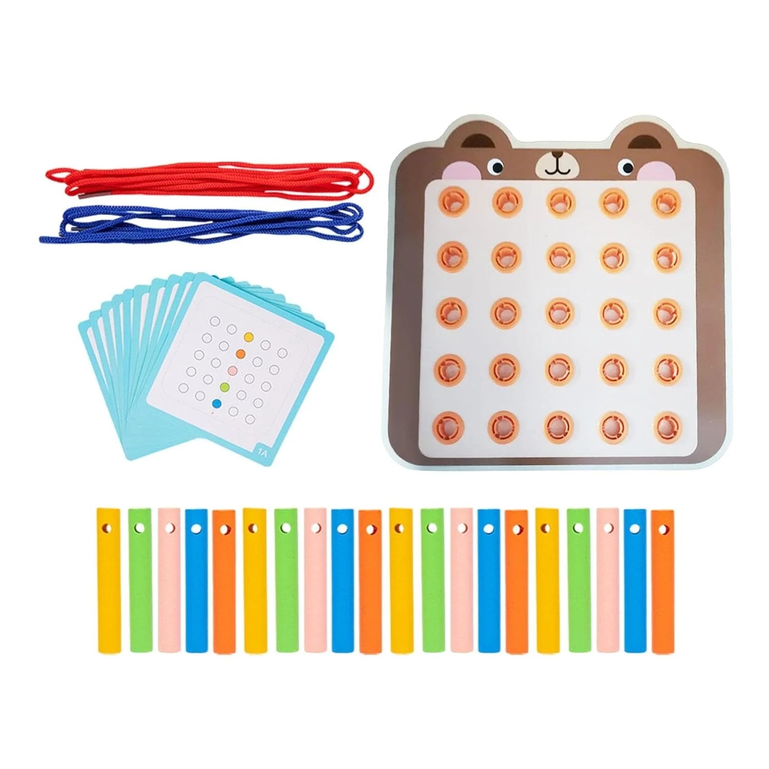 BNF Lacet laçage Jeu de cartes Jouet de voyage pour voiture Âge 3 4 5 6 Avion RabbitBaby | Jouets pour bébé | Jouets de développement pour bébé | Cube de compétences de base de la vie 1